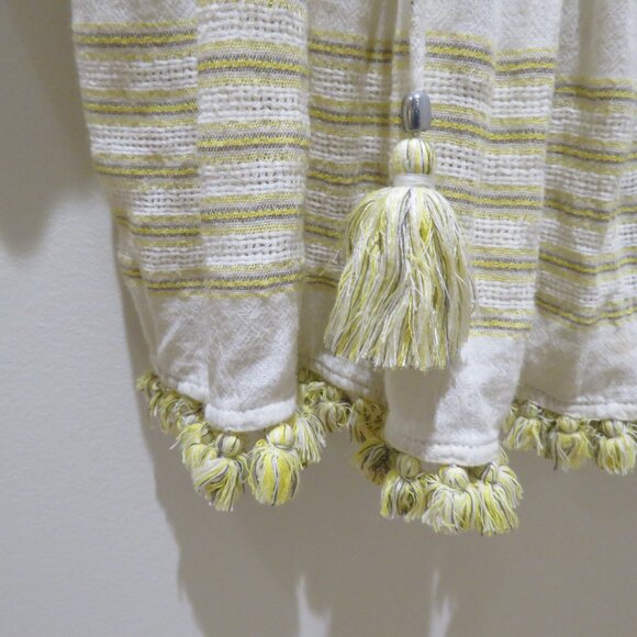ZIMMERMANN Lumino Woven Cotton Striped Boho Peasant Blouse Top Gauzy - Size XS - Picture 8 of 16
